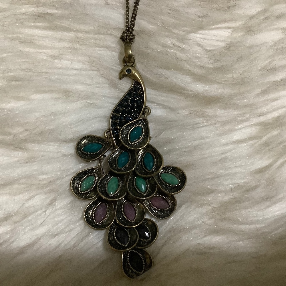 Peacock necklace